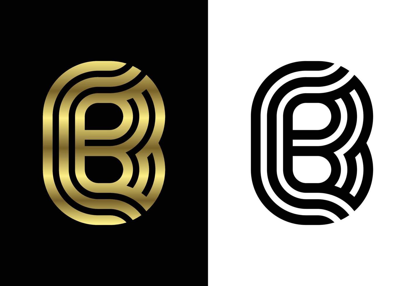 letra b de línea personalizada de lujo, símbolo de alfabeto gráfico para identidad empresarial corporativa vector