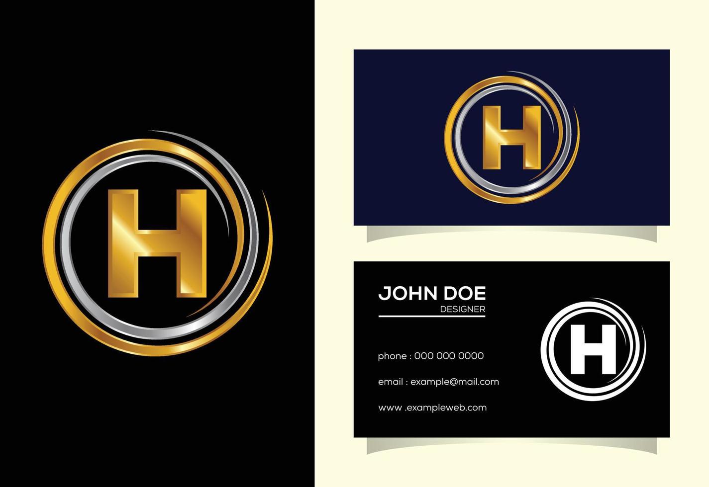 alfabeto del monograma h inicial en la espiral. diseño de logotipo infinito espiral espiral. emblema de fuente vector