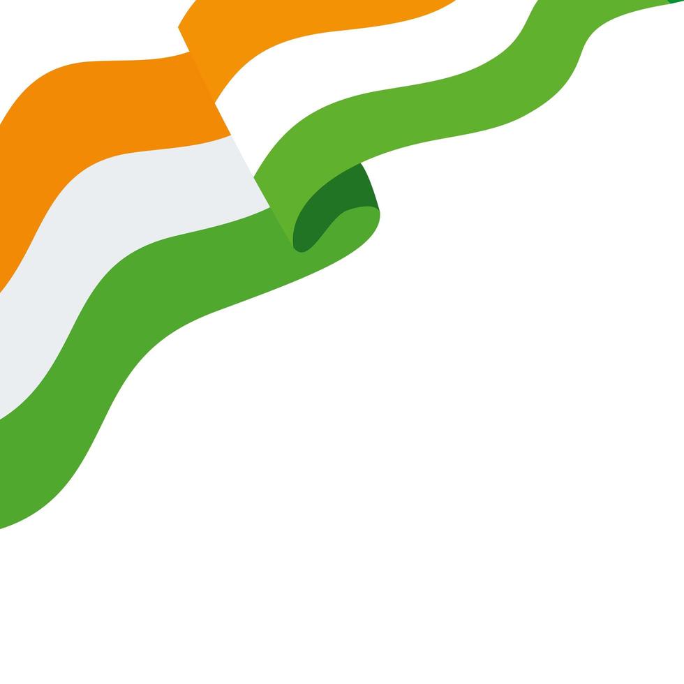 bandera india, la bandera nacional de la india sobre fondo blanco vector