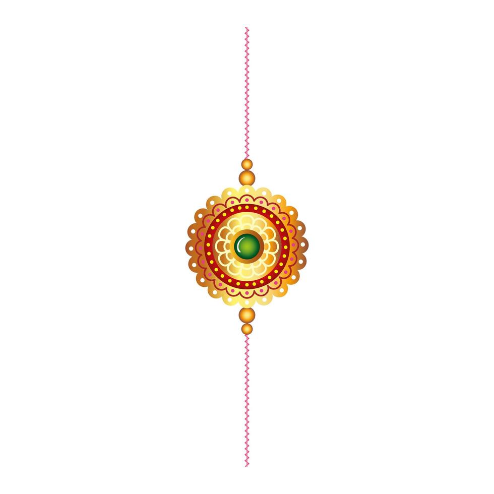 raksha bandhan, bracelet rakhi on white background vector