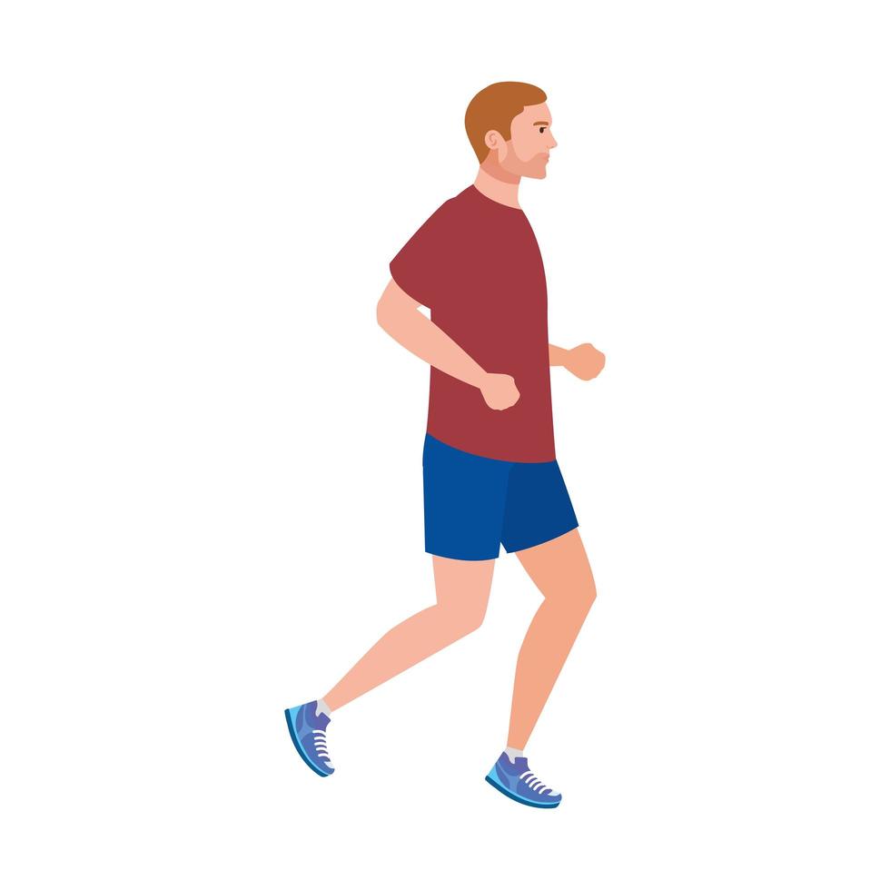 man running, man in sportswear jogging, male athlete, sporty person vector