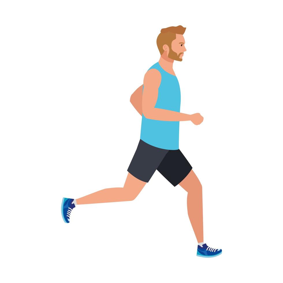 man running, man in sportswear jogging, male athlete, sporty person vector