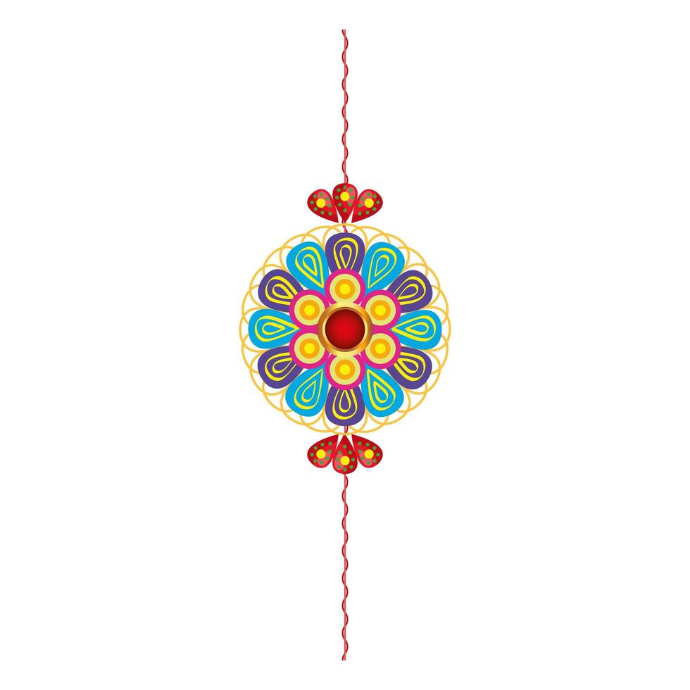 Raksha bandhan, pulsera rakhi sobre fondo blanco. vector