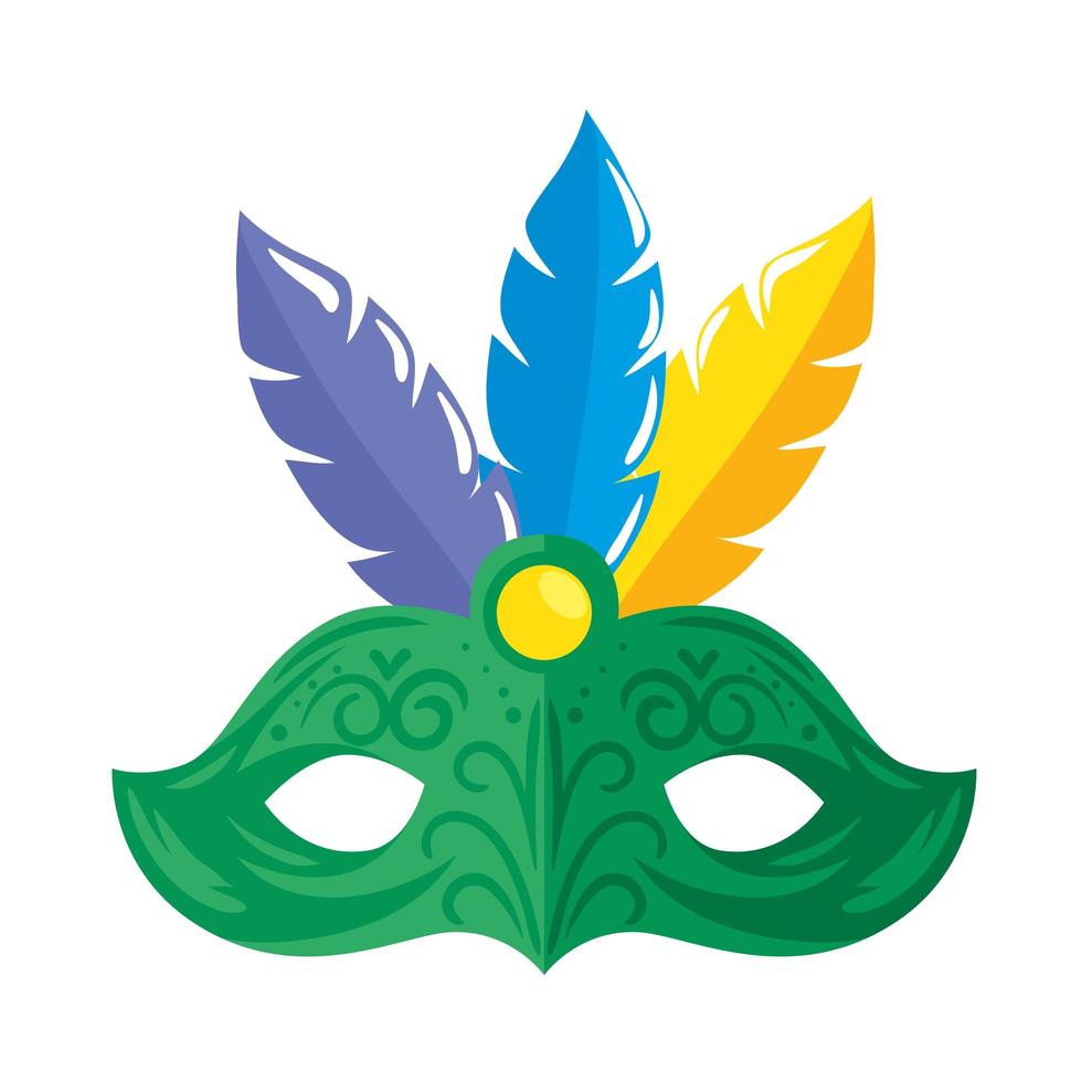 mardi gras green mask vector