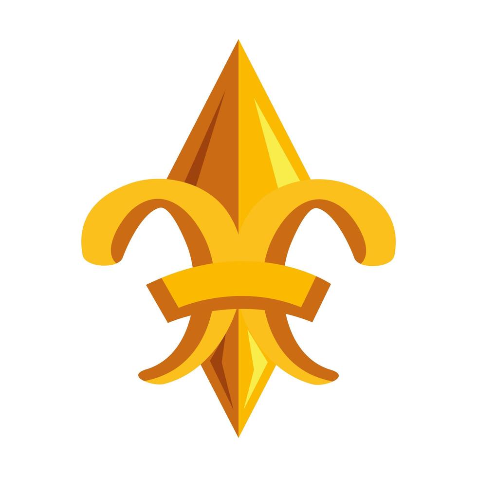 golden mardi gras emblem vector