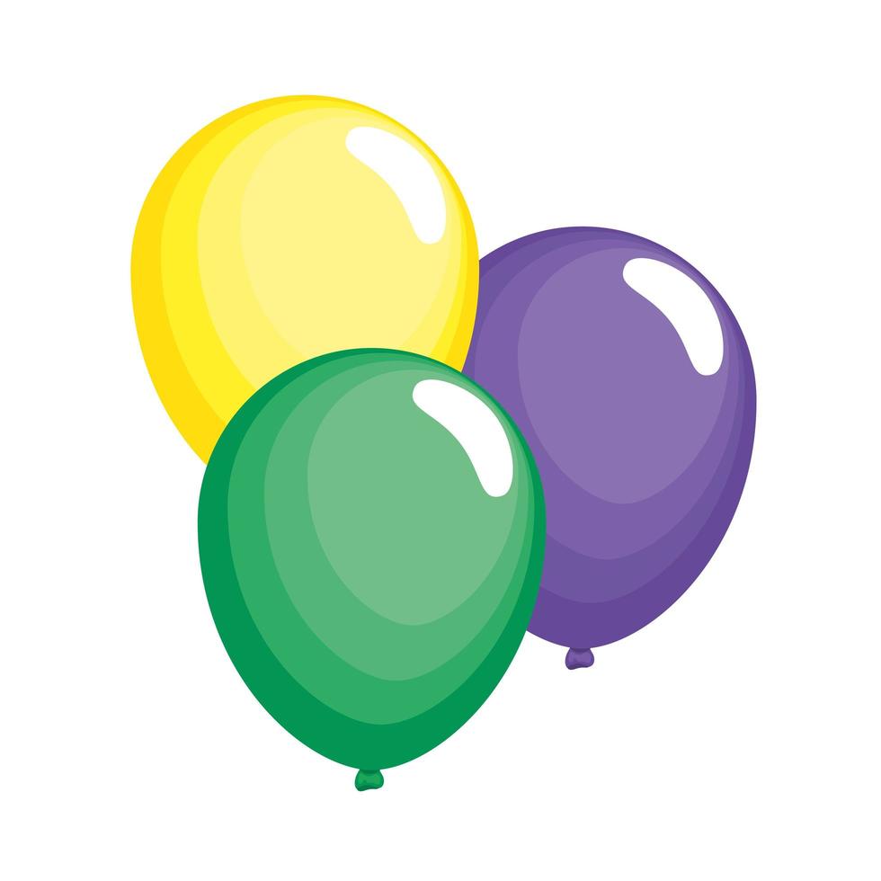 mardi gras balloons vector