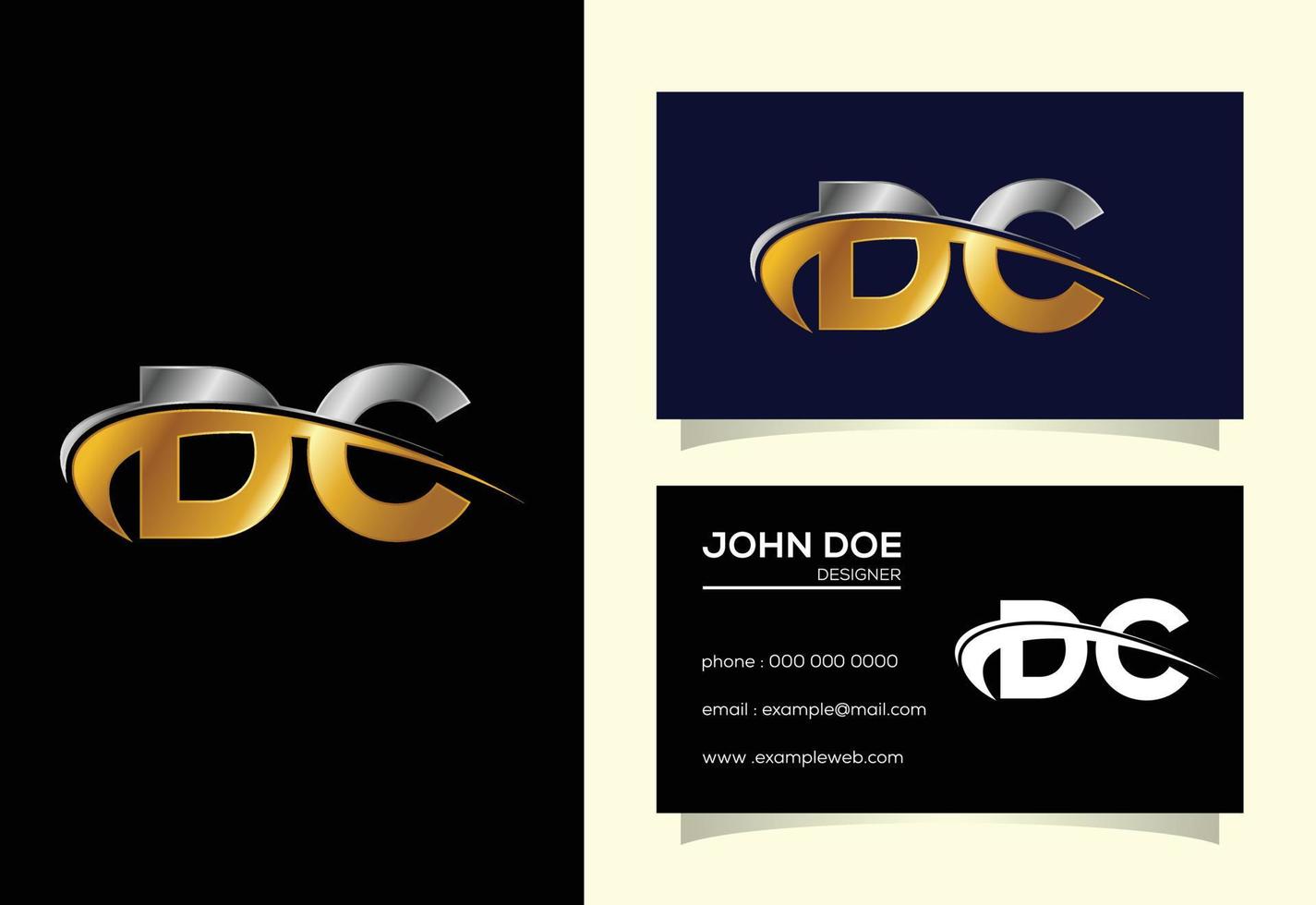 plantilla de diseño de logotipo de letra inicial dc. símbolo del alfabeto gráfico para la identidad empresarial corporativa vector