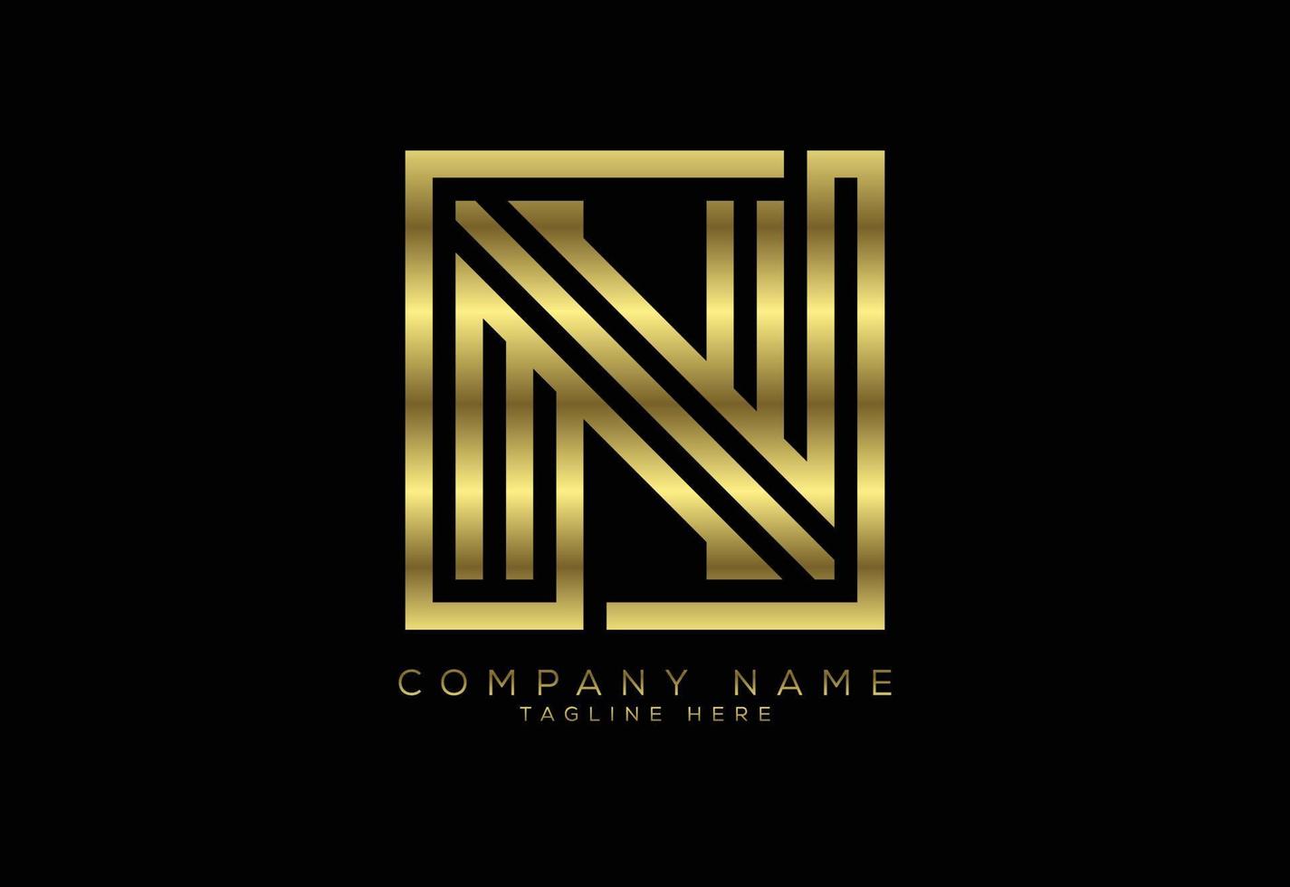 Luxury golden color line letter N, Graphic Alphabet Symbol for Corporate Business Identity vector