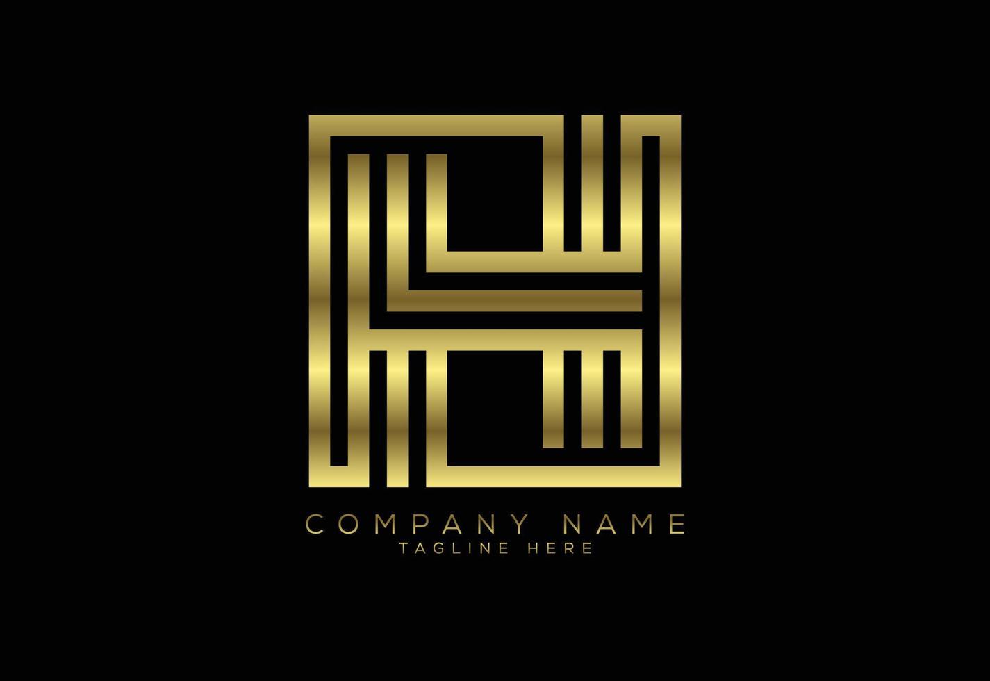 Luxury golden color line letter H, Graphic Alphabet Symbol for Corporate Business Identity vector