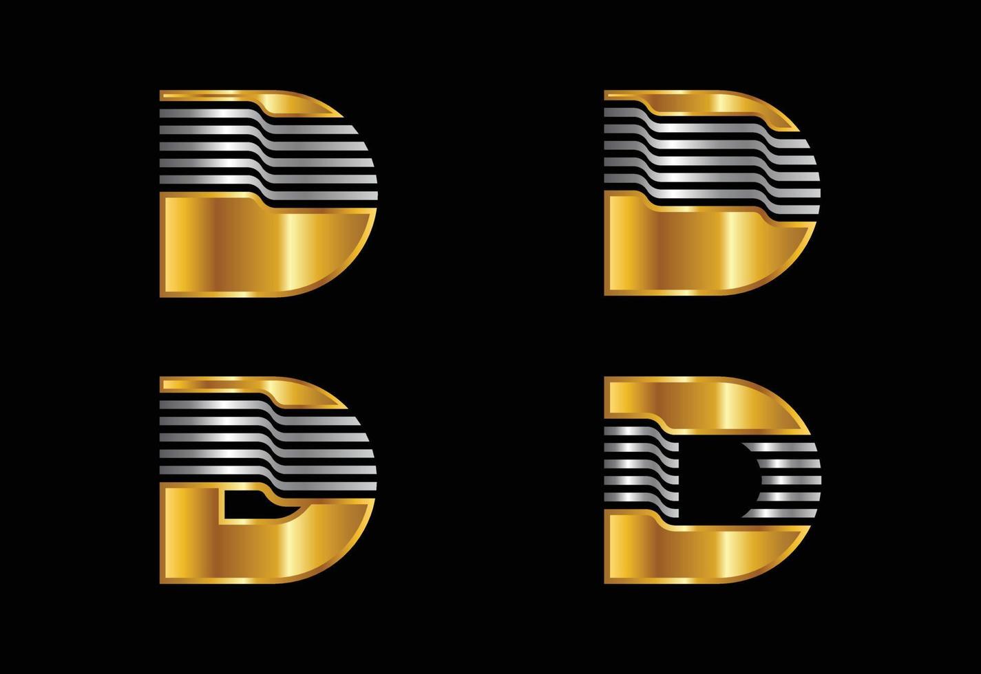 diseño del logotipo de la letra d, letra de la raya d vector