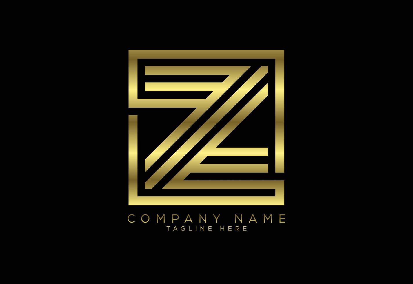 Luxury golden color line letter Z, Graphic Alphabet Symbol for Corporate Business Identity