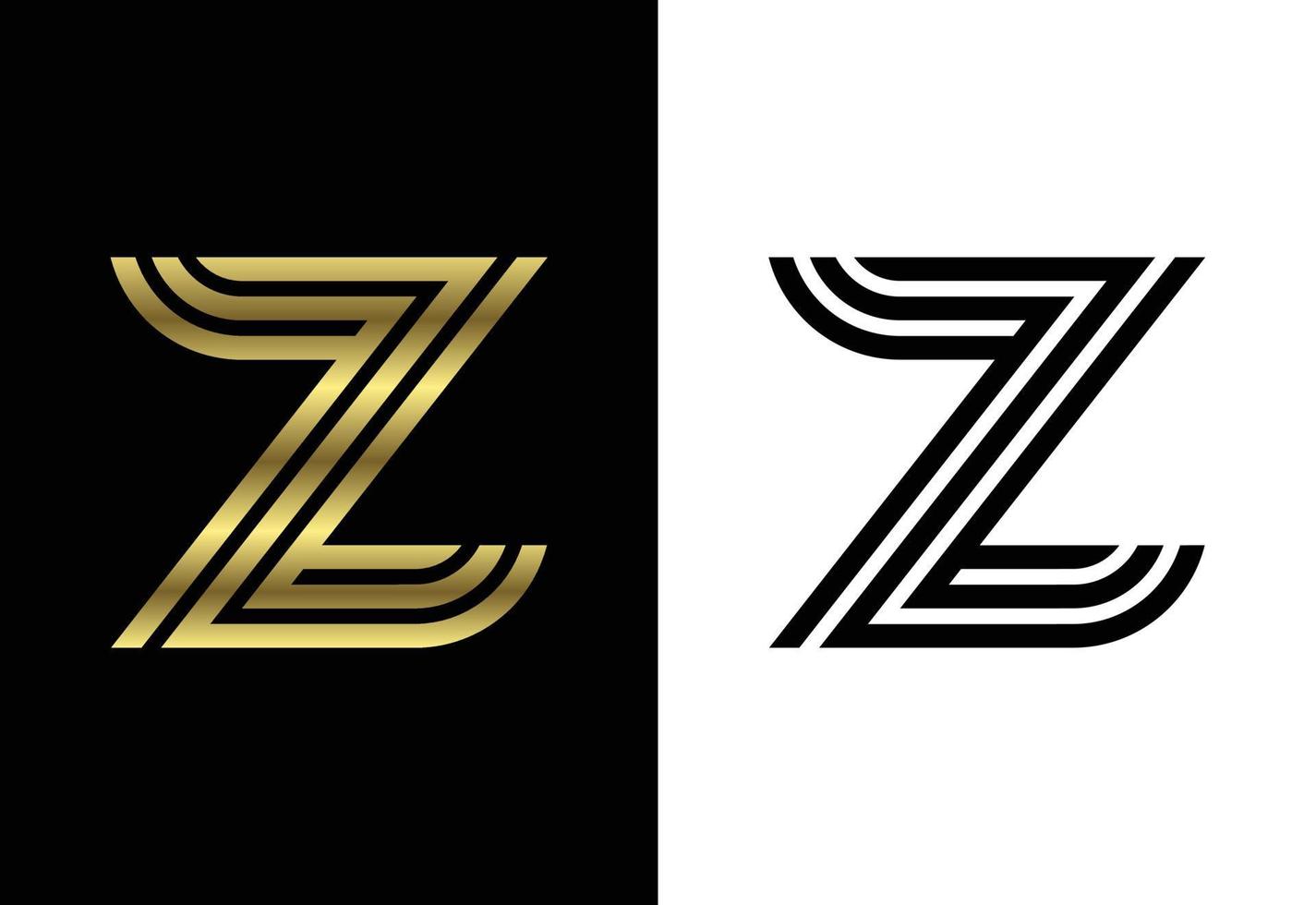 letra de línea personalizada de lujo z, símbolo de alfabeto gráfico para identidad empresarial corporativa vector