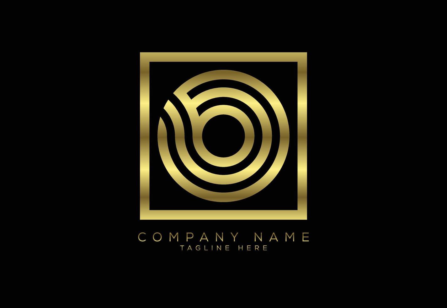 letra de línea de color dorado de lujo o, símbolo de alfabeto gráfico para identidad empresarial corporativa vector