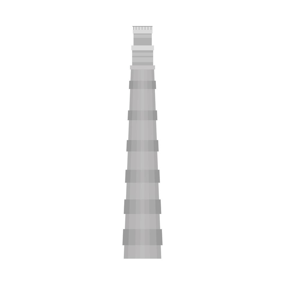 el qutub minar famoso monumento de la india vector