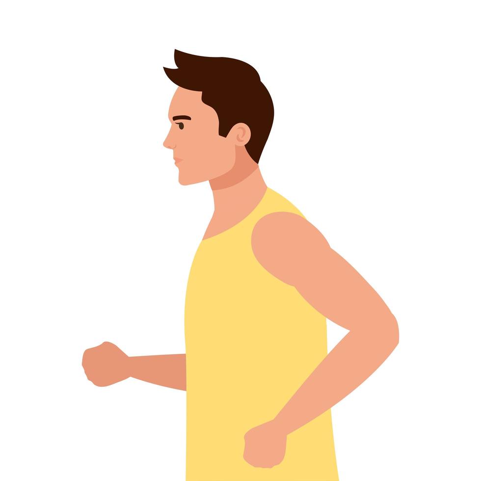 man running, man in sportswear jogging, male athlete, sporty person vector