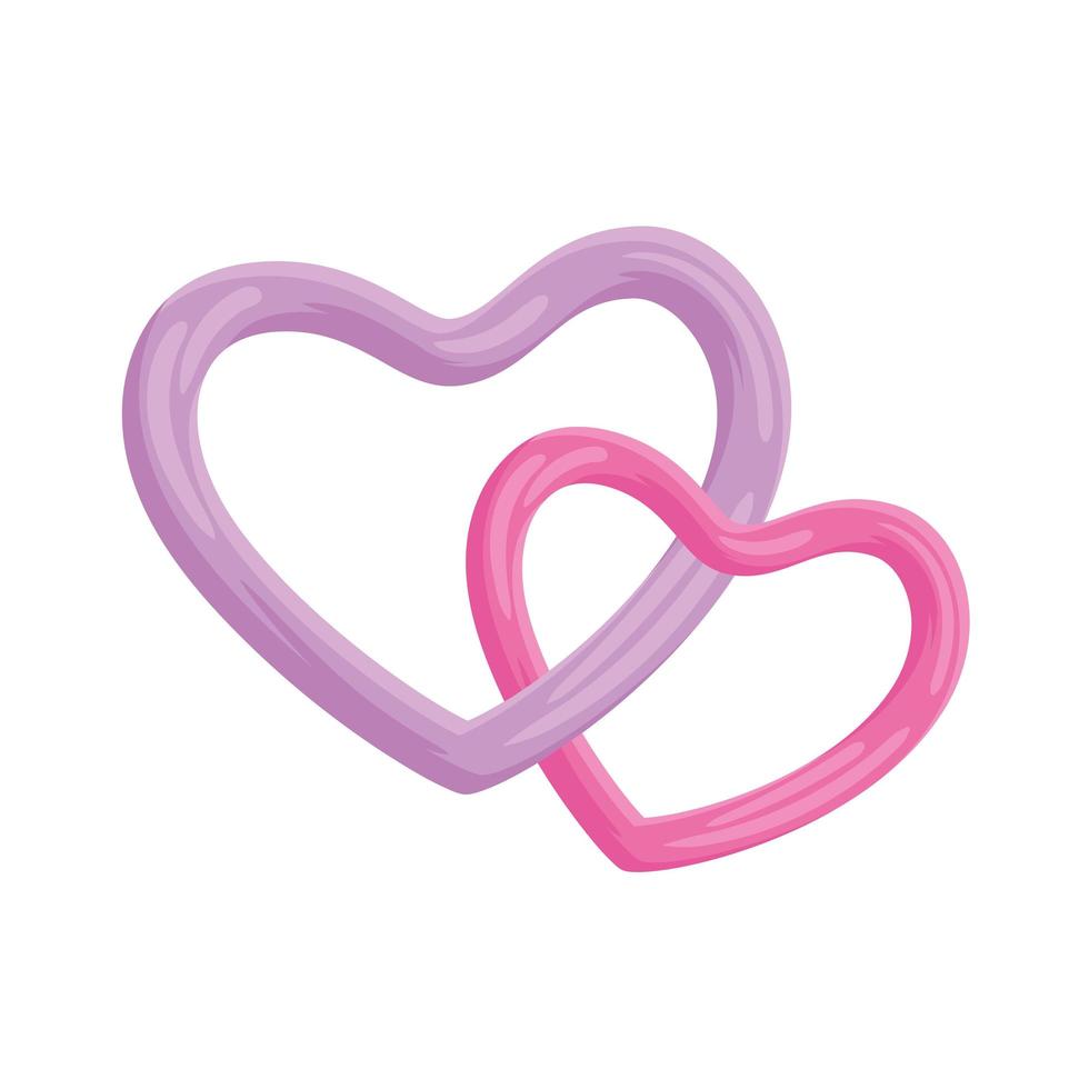 hearts pink and lilac vector