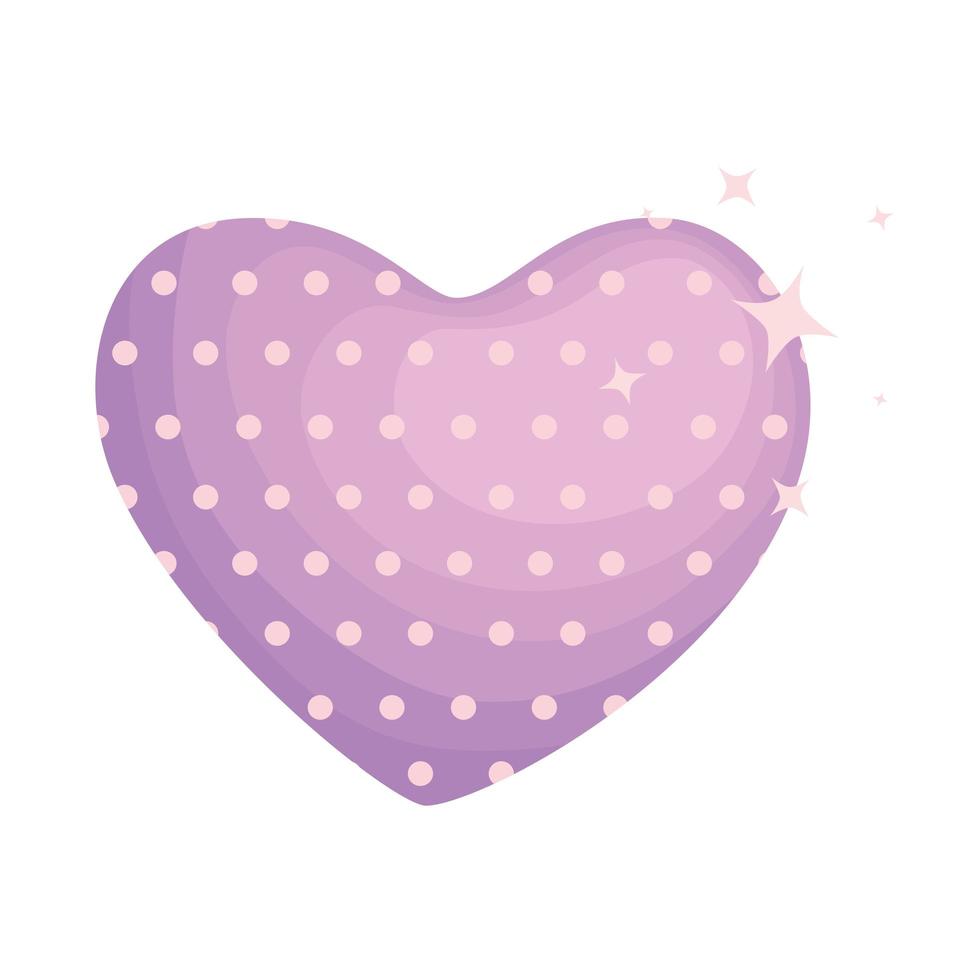 lilac heart dotted vector