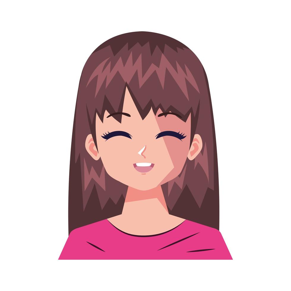 chica con cabello castaño vector