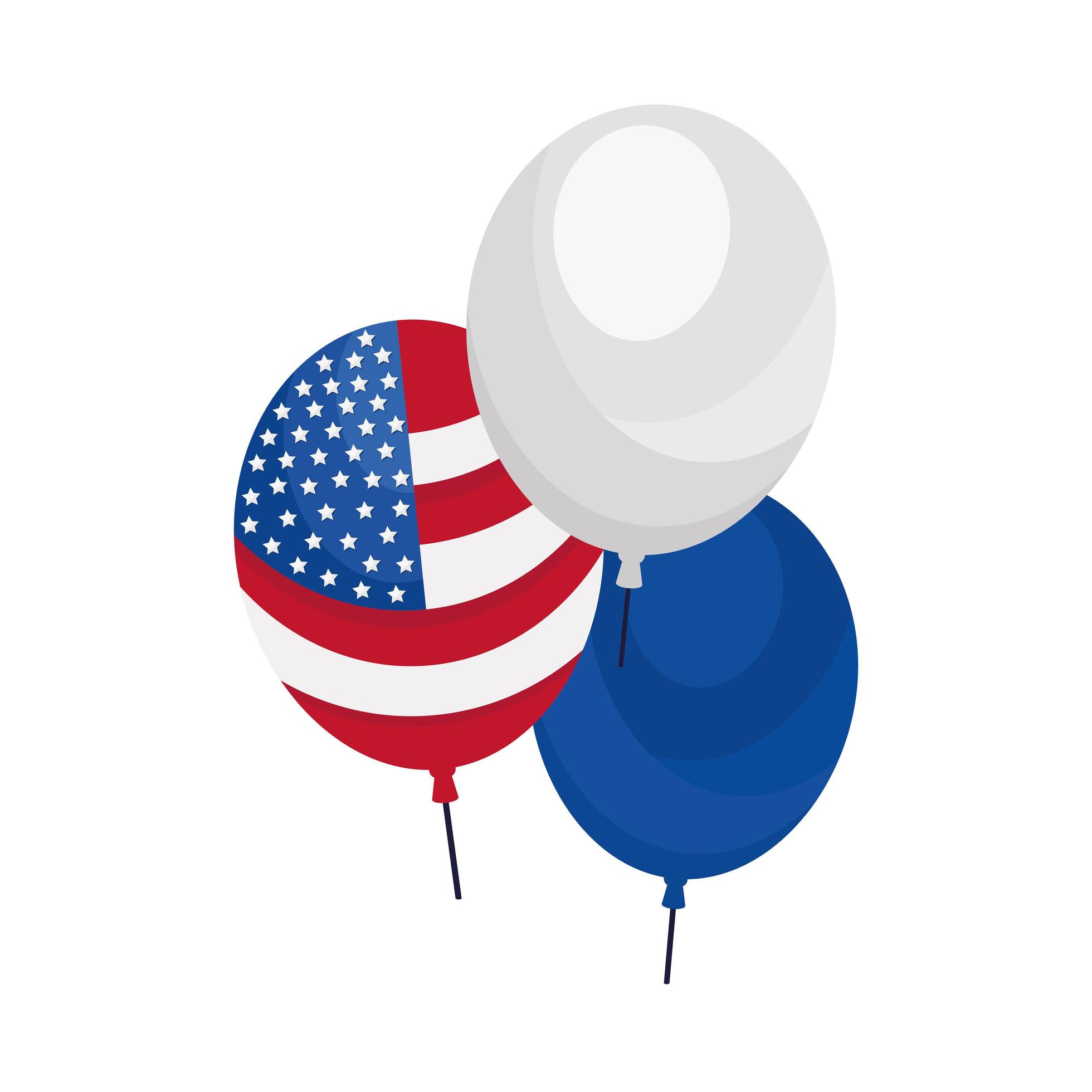 usa flag in balloons helium 5376884 Vector Art at Vecteezy