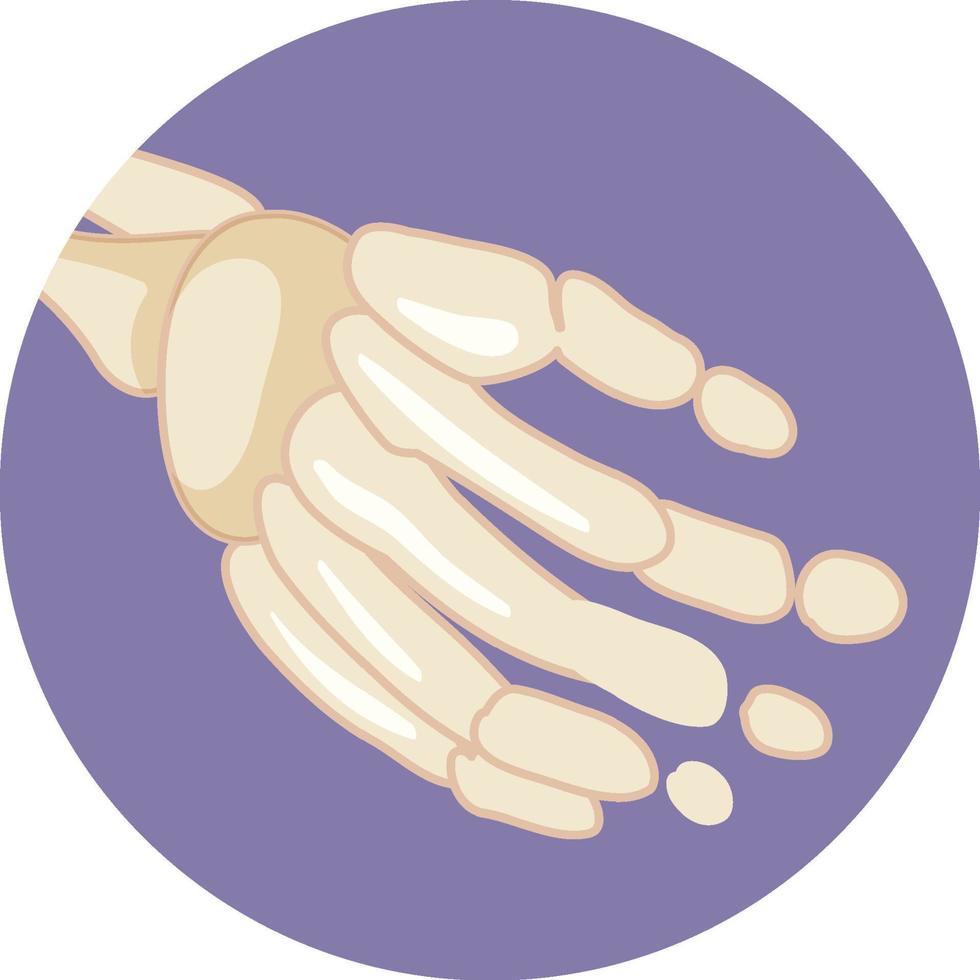 Hand bone in cartoon style vector