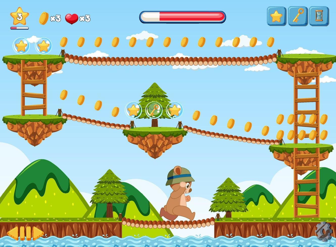 A game template nature scene vector