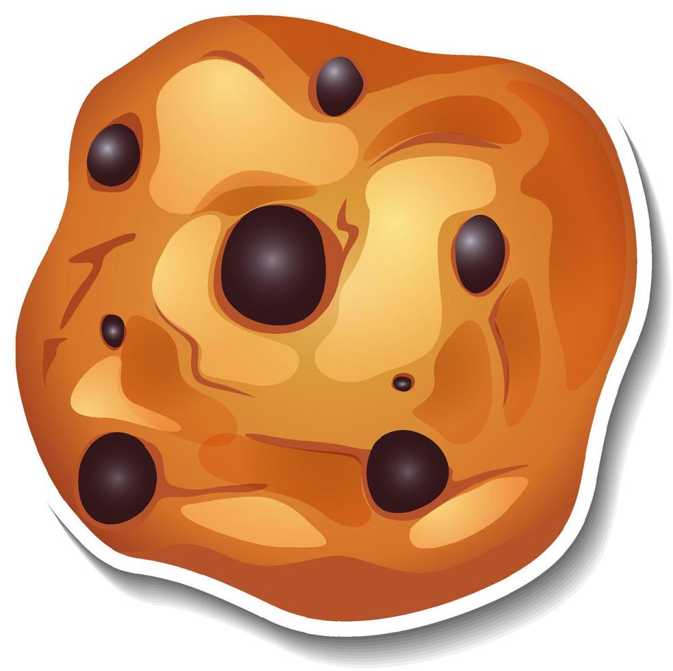 Isolated chocolate chips cookie in cartoon style vector