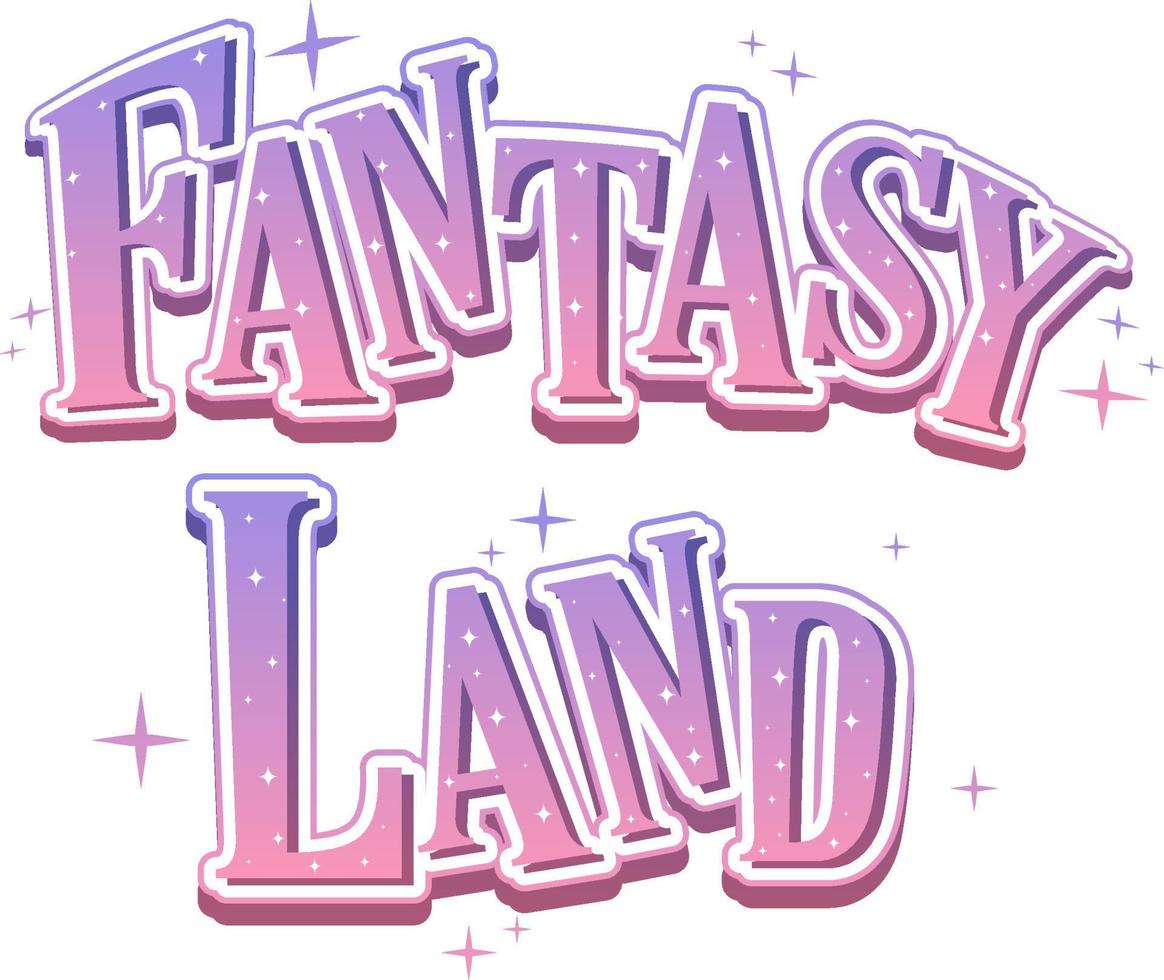 Fantasy Land text word with pink gradient vector