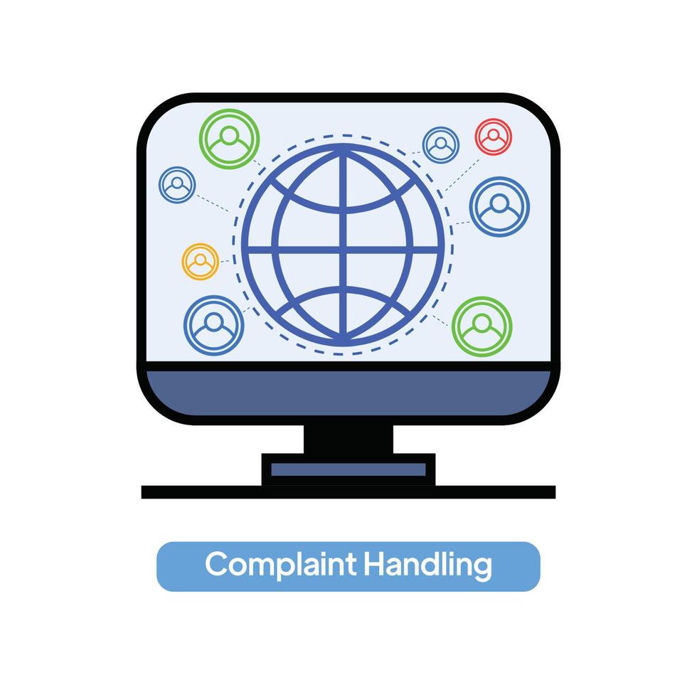 Customer support, Complain handling icon vector flat illustration.