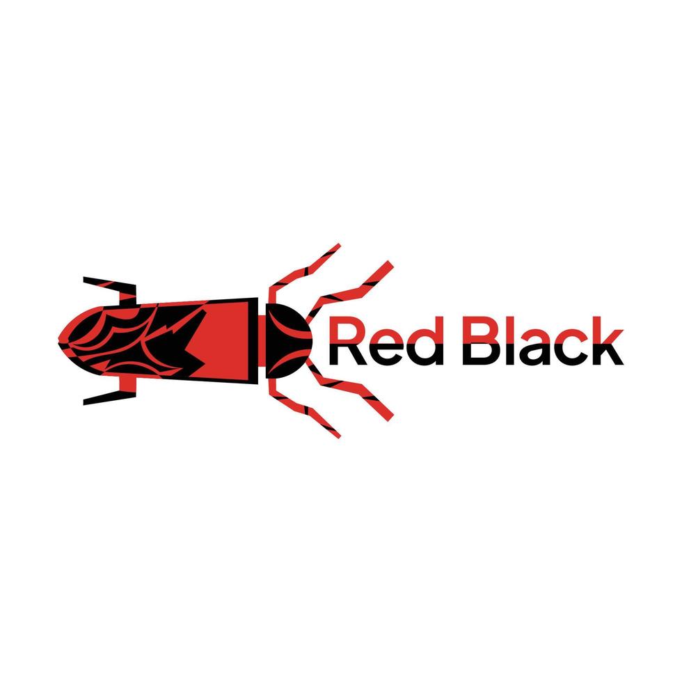 Red black insect vector logo illustration
