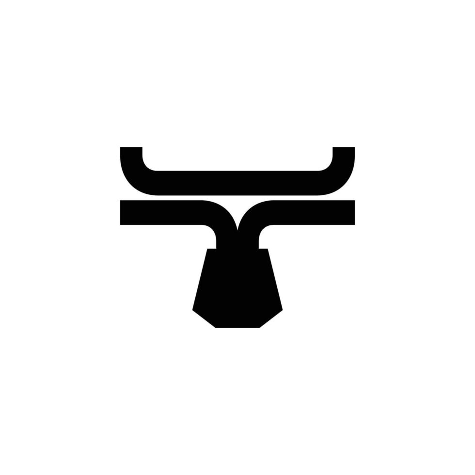 Buffalo head vector logo simple concept, pictogram simple design logo illustration.
