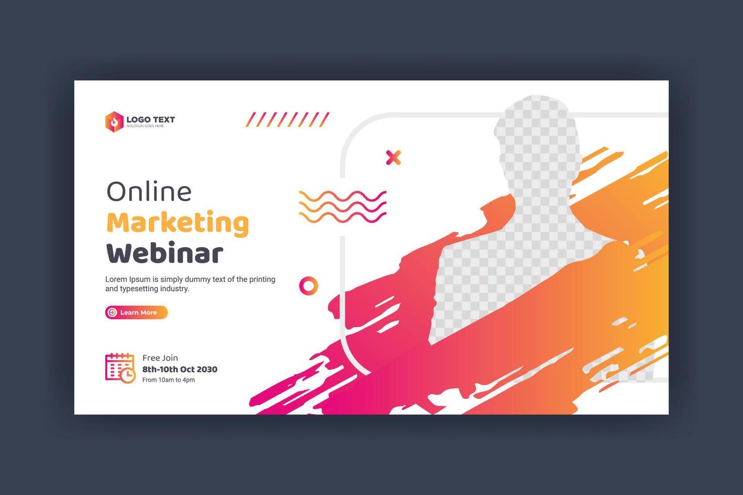 Creative Business marketing webinar social media cover, web banner, and video thumbnail template vector