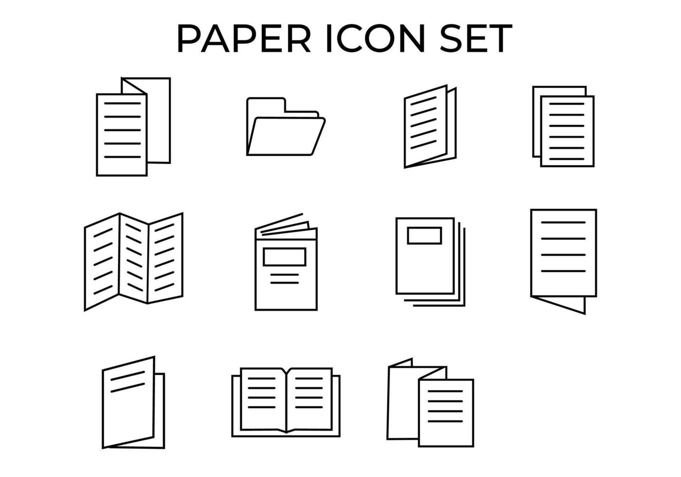 conjunto de iconos de papel sobre fondo blanco vector