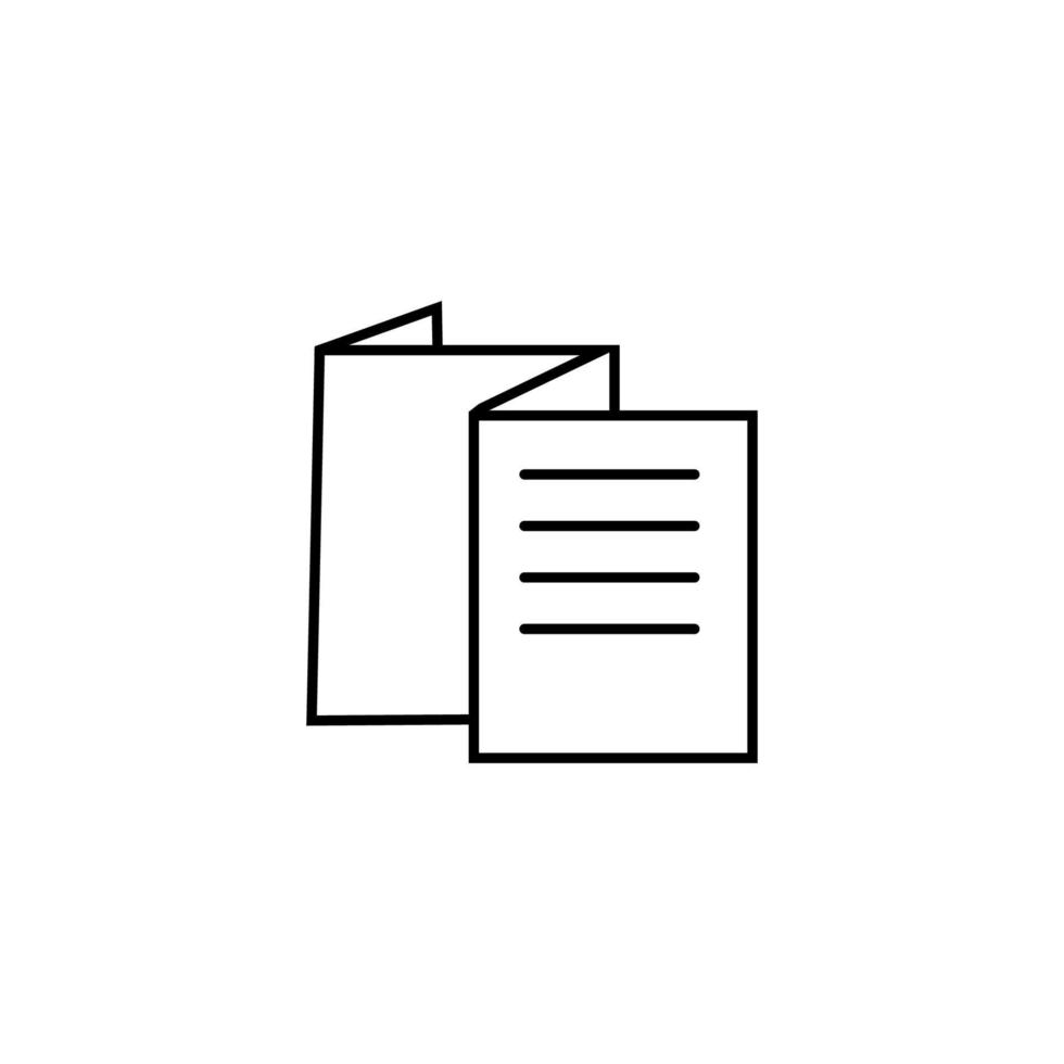 outline paper icon on white background vector