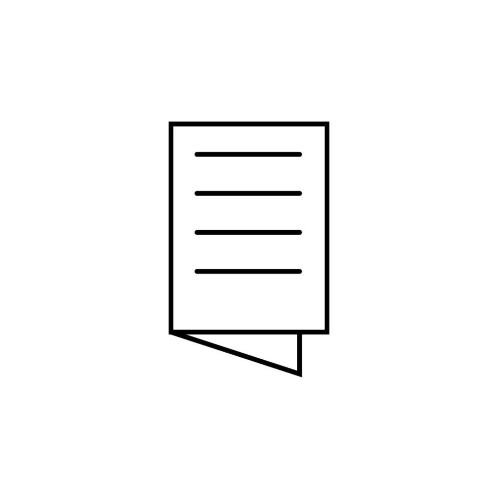 outline paper icon on white background vector