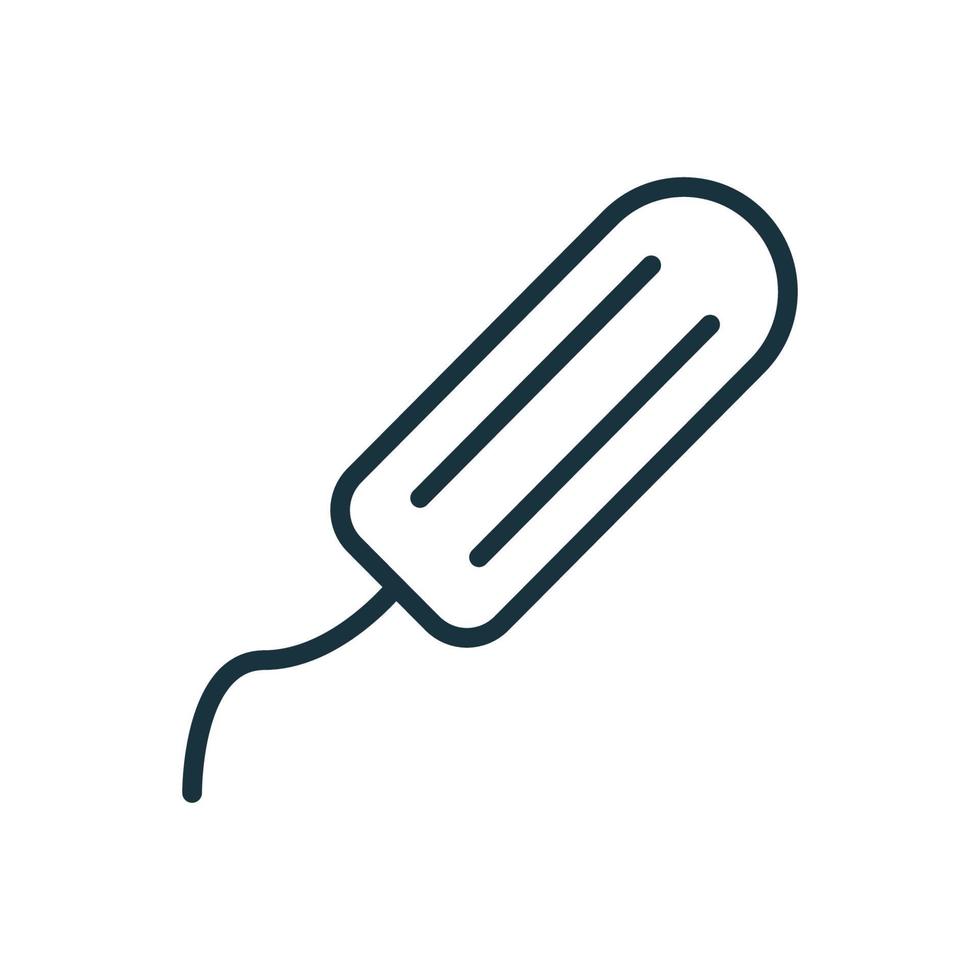 Menstrual and Sanitary Tampon Line Icon. Hygiene and Health Concept. Isolated Vector Illustration