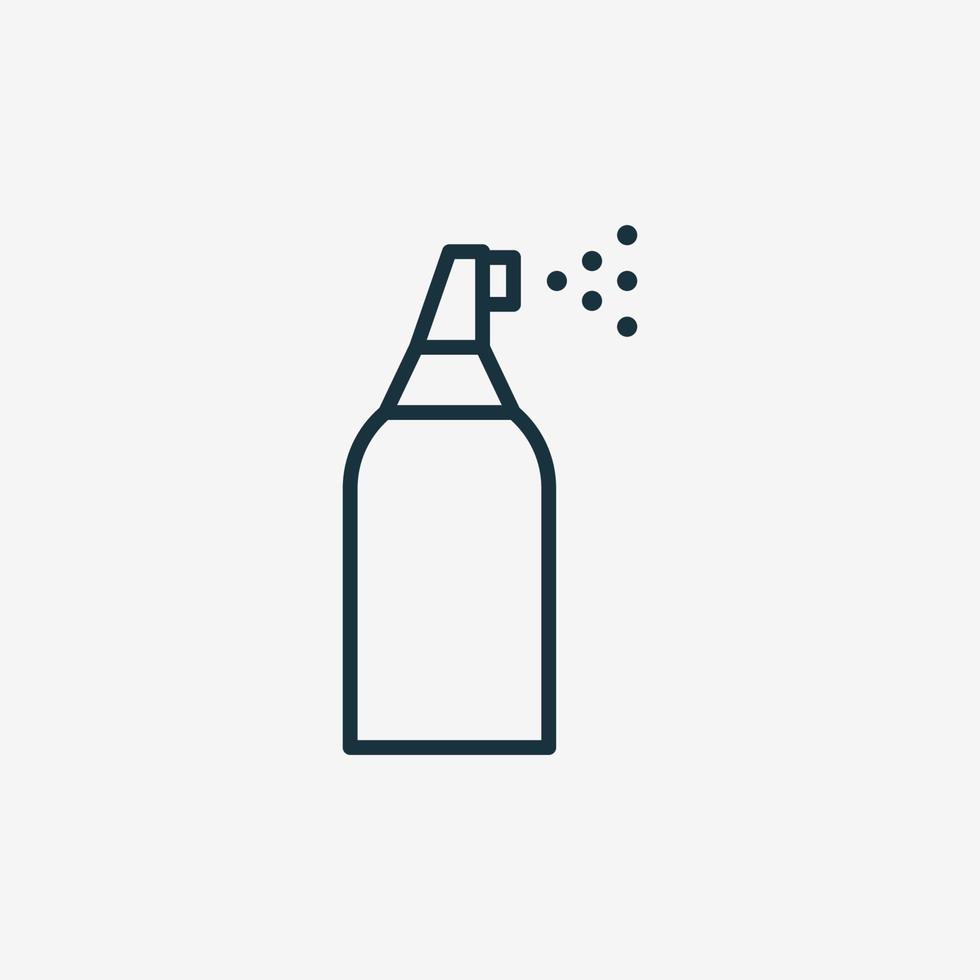 Cosmetic Spray Line Icon. Aerosol for Beauty Product Linear Pictogram. Bottle with Pump for Body, Hair and Face Icon. Spray Freshener. Isolated Vector Illustration.