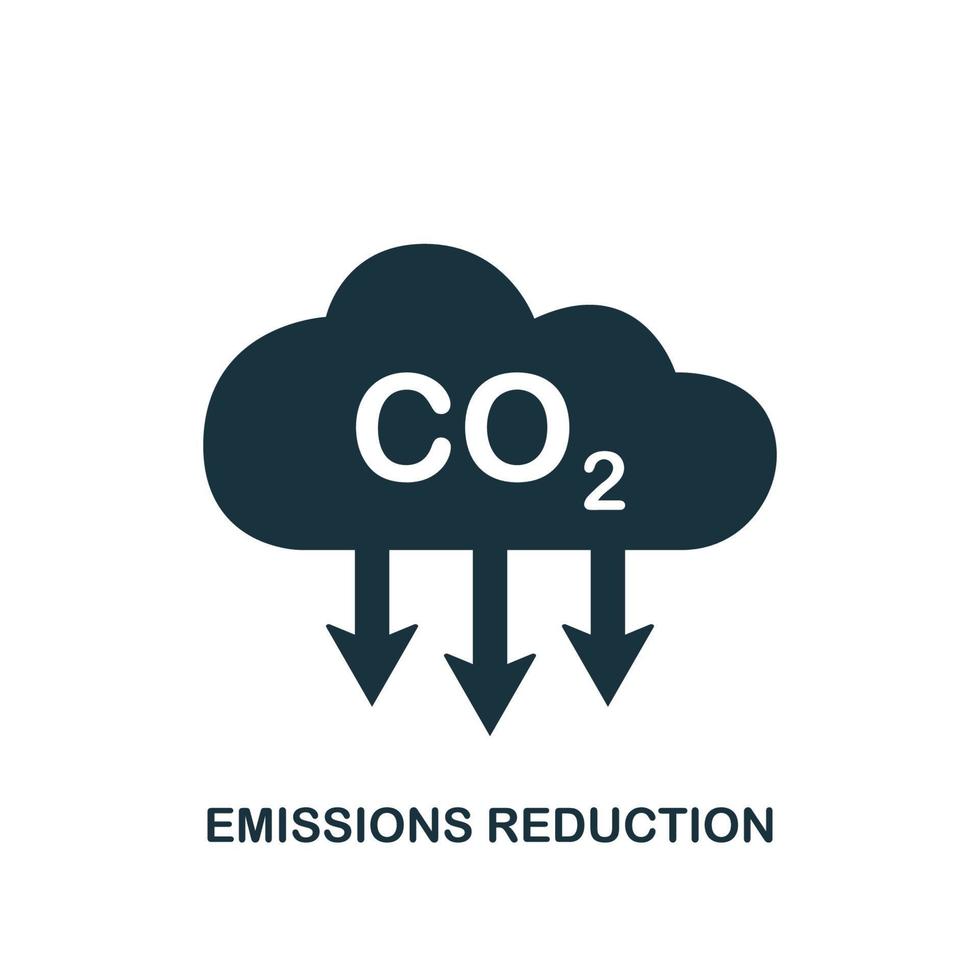 CO2 Icon. Emissions Reduction of Carbon Gas. Black Cloud of CO2 Gas. Decrease Pollution Icon. Carbon Dioxide Emissions. Vector illustration.