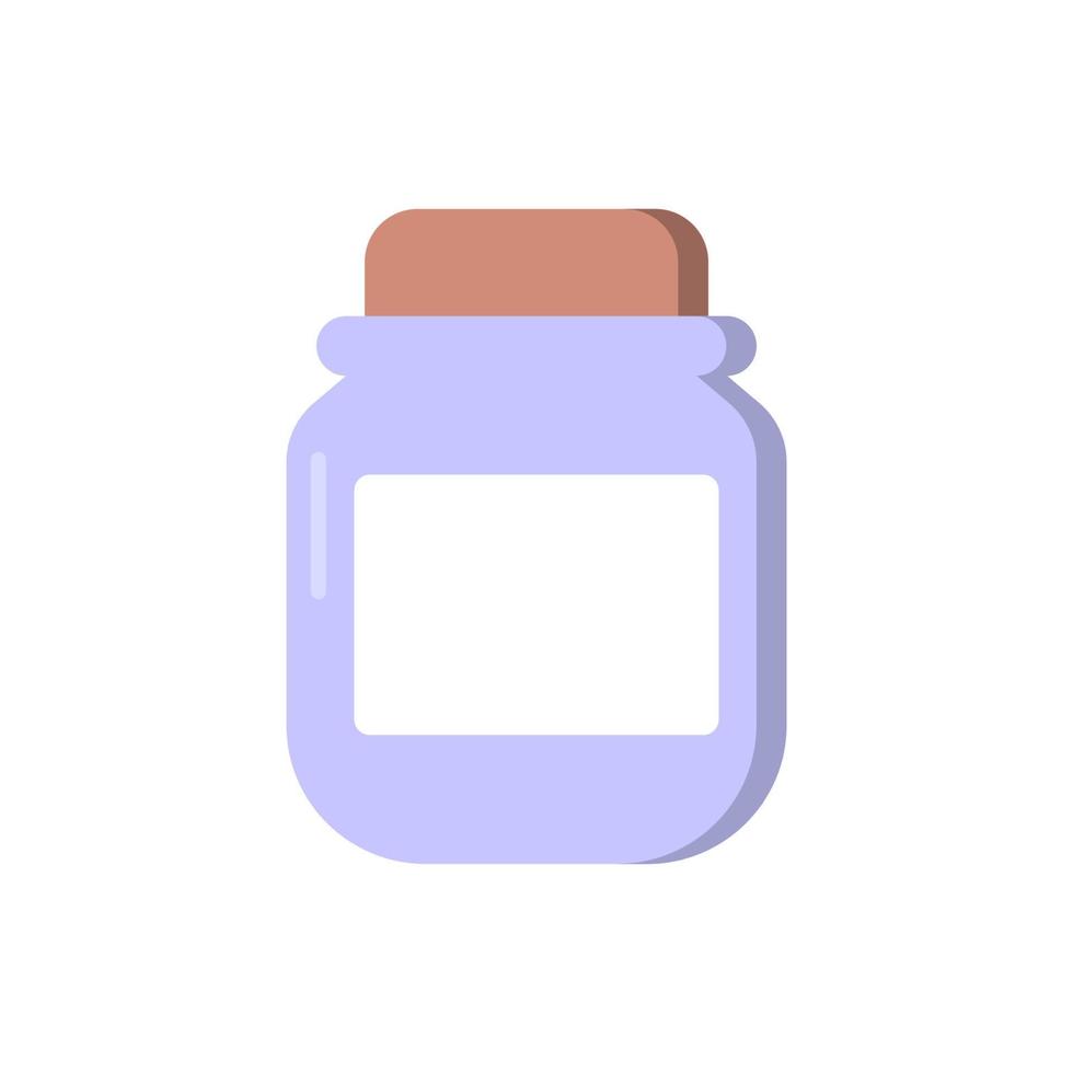 Jar Cosmetic Hair Mask, Balm, Conditioner, Shampoo, Cream, Scrub Icon in Cartoon style. Beauty Product in Bottle Pictogram. Plastic Container with Cap. Isolated Vector Illustration.