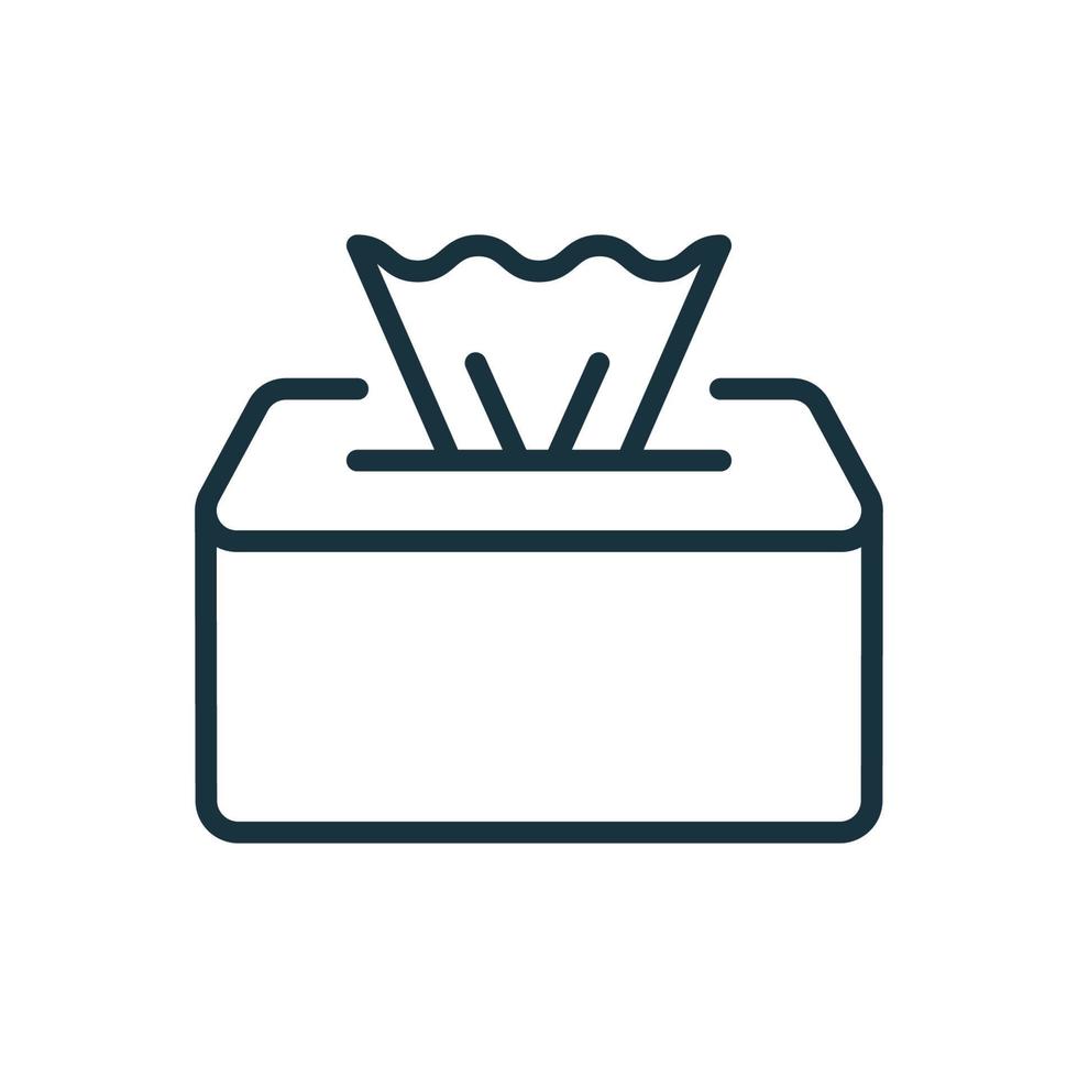 Package of Napkins Linear Icon. Wet Tissue Wipes Icon. Disinfectant Napkin Pack Line Pictogram. Hand and Facial Hygiene Tissues. Open Sanitizer Bag. Vector illustration.