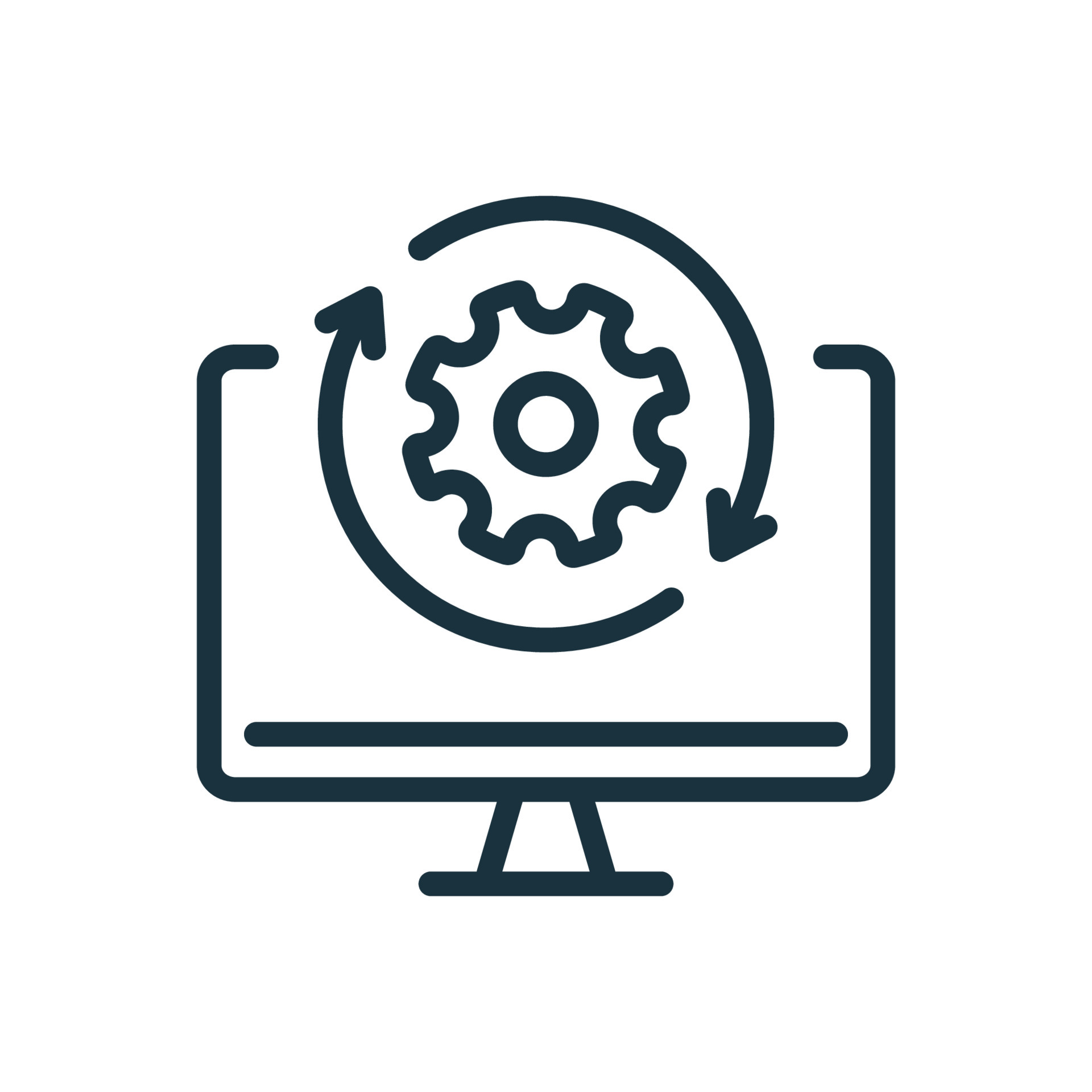 Upgrade Of Software Line Icon Computer System Update Linear Pictogram