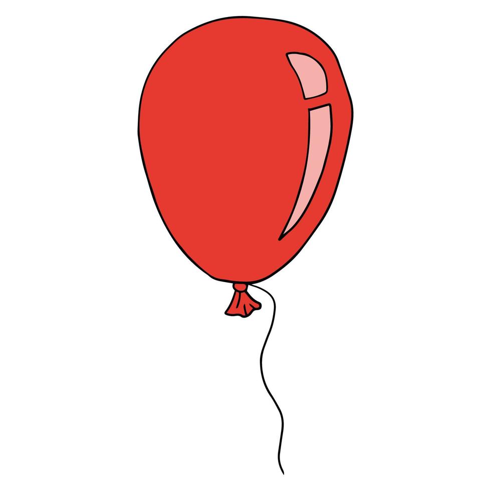 Doodle air balloon isolated on white background. Childlike style icon. vector