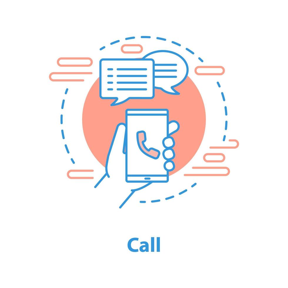 Call concept icon. Hotline idea thin line illustration. Phone support service. Vector isolated outline drawing