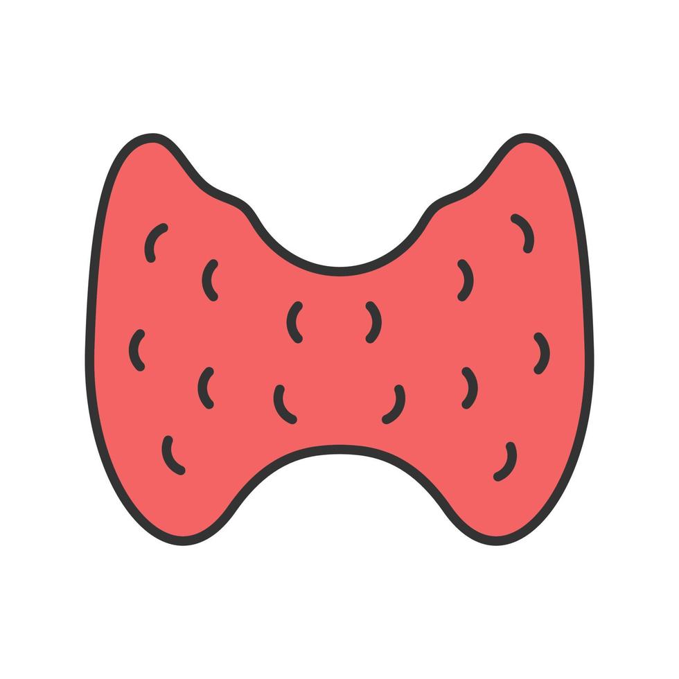 Thyroid gland color icon. Endocrine gland. Isolated vector illustration