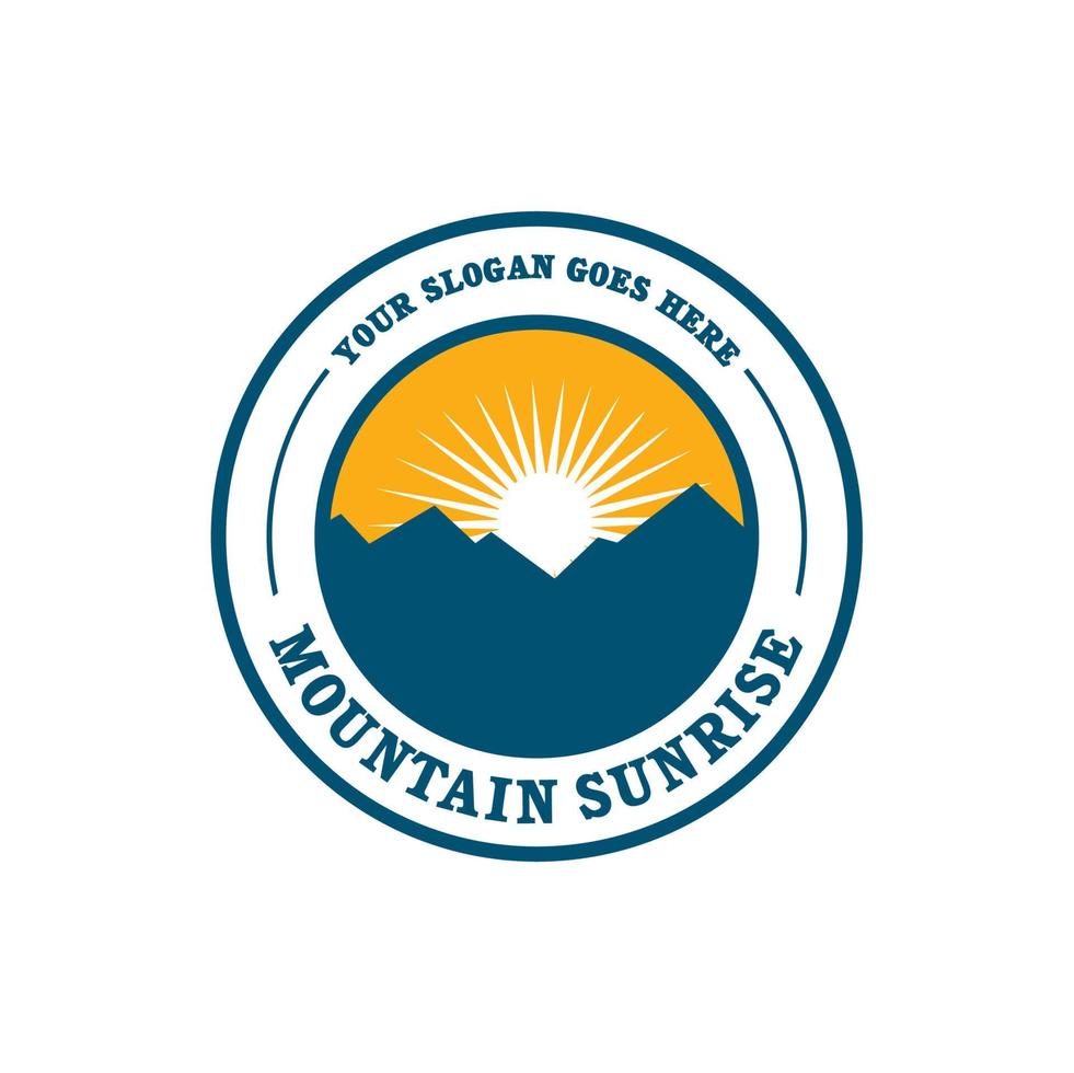 logotipo de la salida del sol de la montaña, logotipo de la naturaleza vector