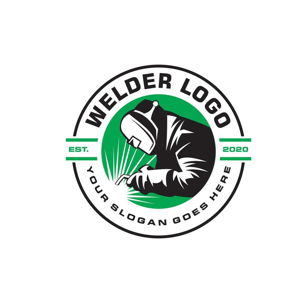 logotipo de soldador, vector de logotipo de la industria