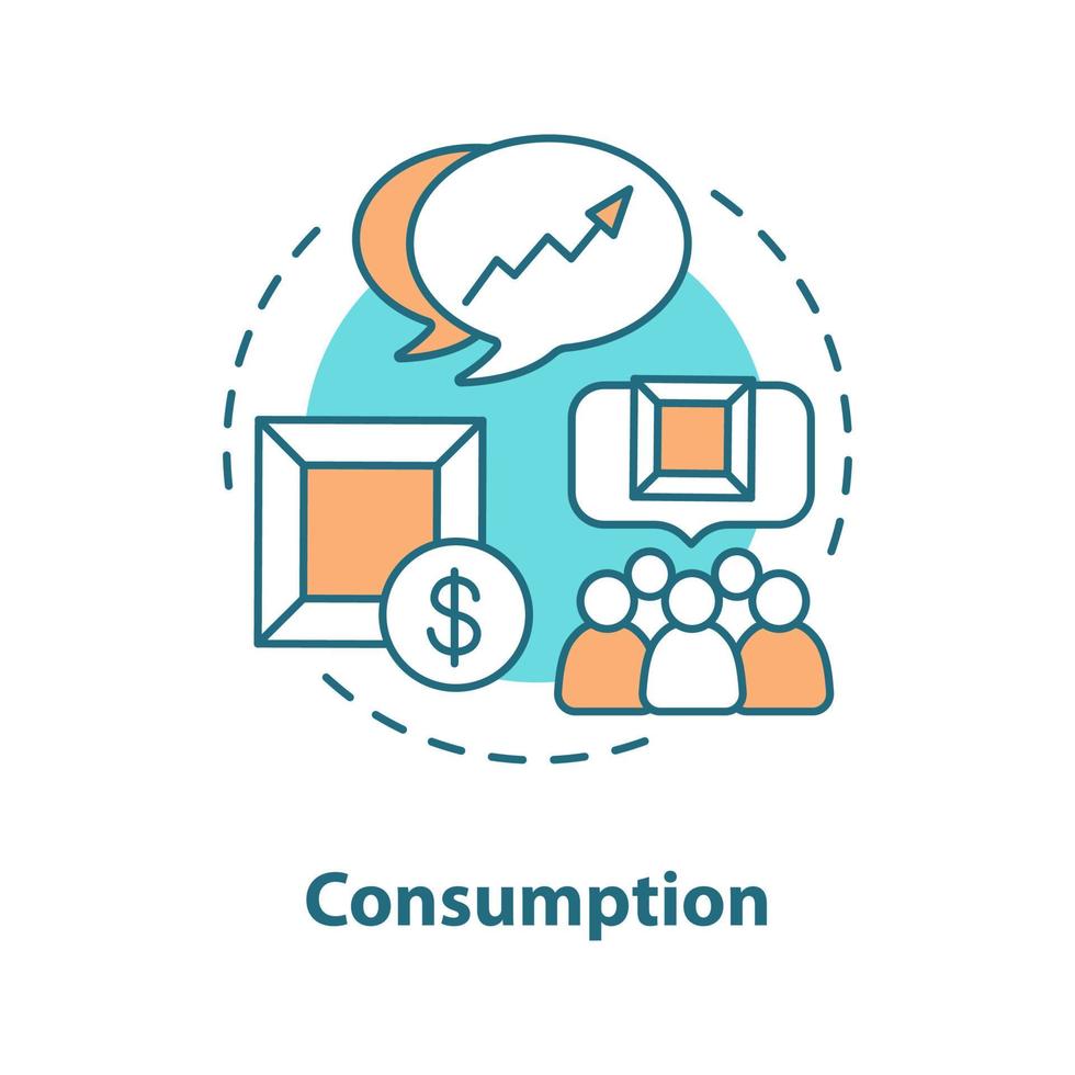 Consumption concept icon. Purchasing idea thin line illustration. Delivery service. Vector isolated outline drawing