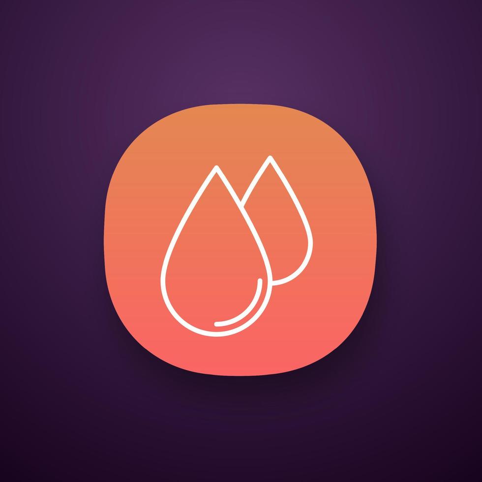 Water drops app icon. UI UX user interface. Liquid. Raindrop. Web or mobile application. Vector isolated illustration