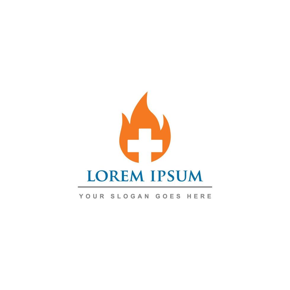 logotipo de fuego médico, logotipo médico abstracto vector