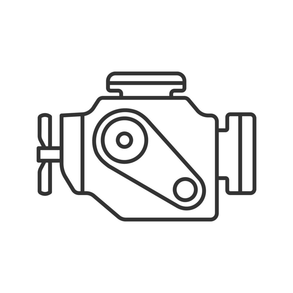 Car engine linear icon. Thin line illustration. Motor. Contour symbol. Vector isolated outline drawing