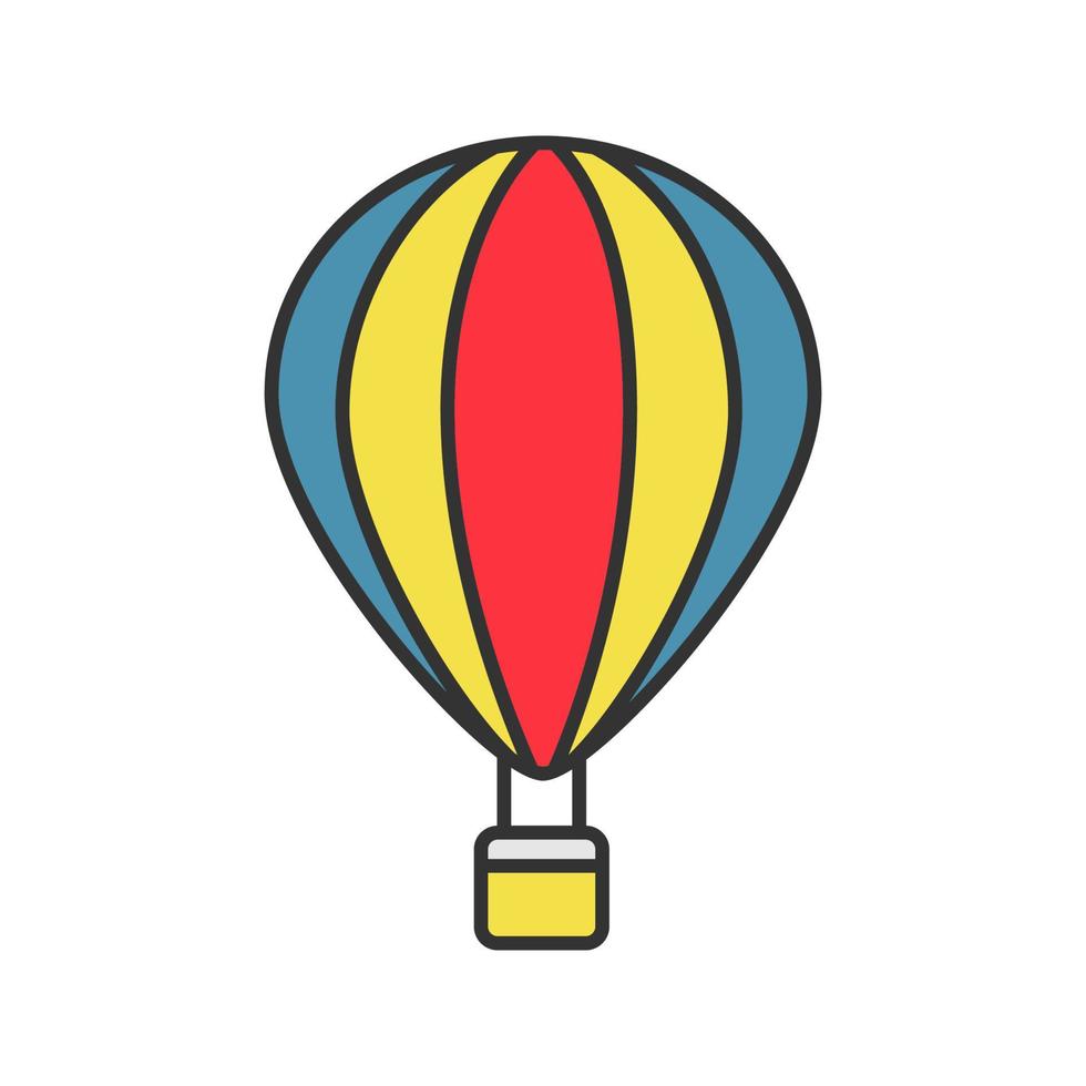 Hot air balloon color icon. Aerostat. Isolated vector illustration